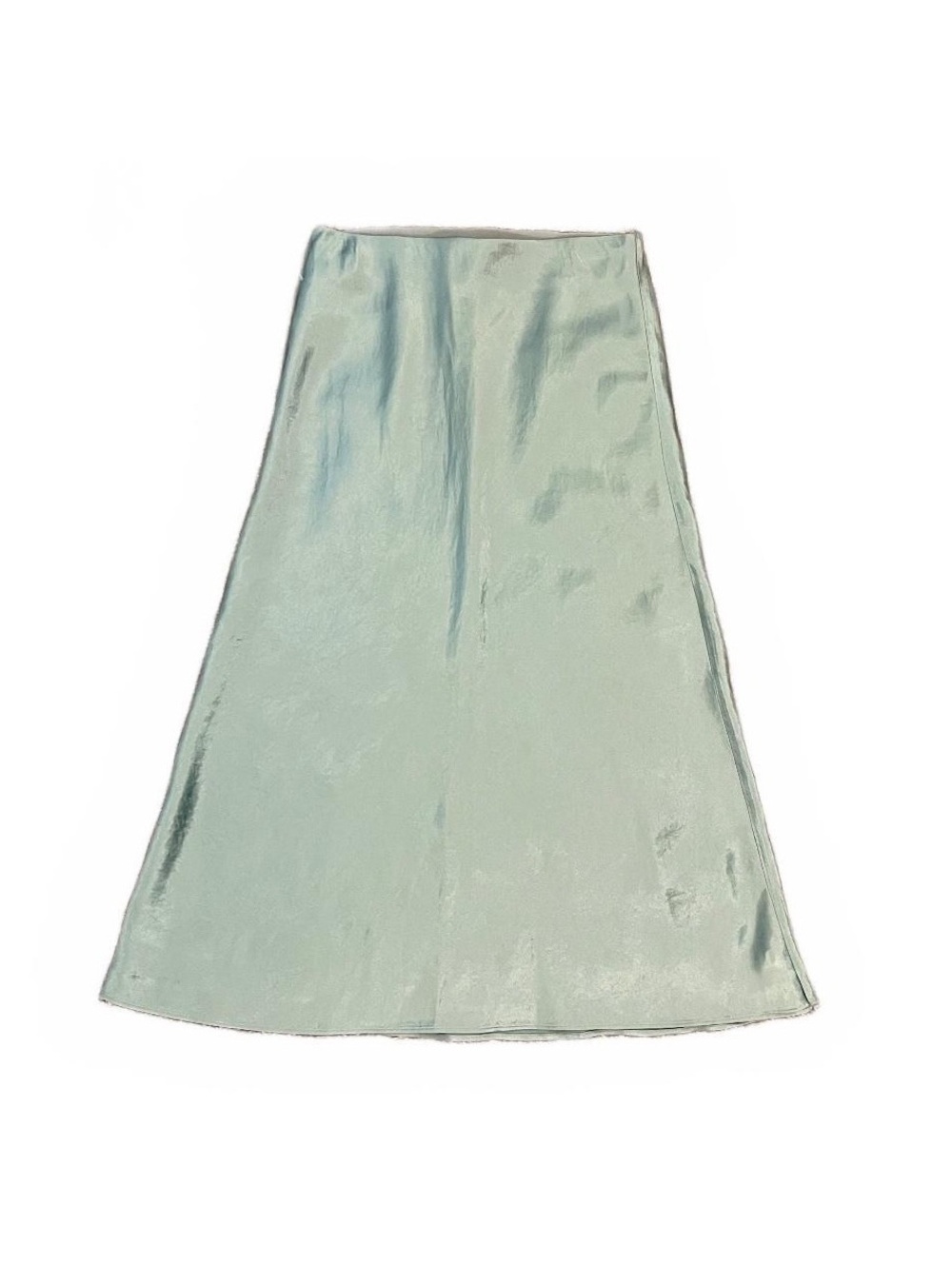 Aritzia Babaton Teal Satin Slip Midi Skirt Clean Girl Office